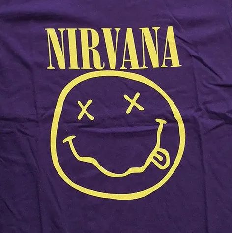 Nirvana Yellow Smiley on Purple T-Shirt