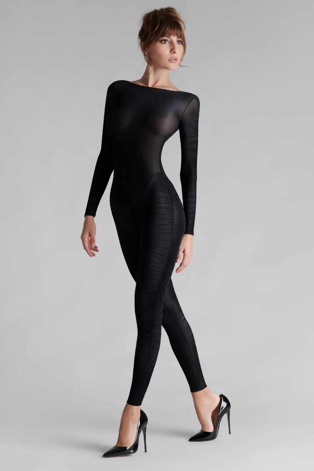 Nuit Fauve Long Sleeve Naked Back Catsuit