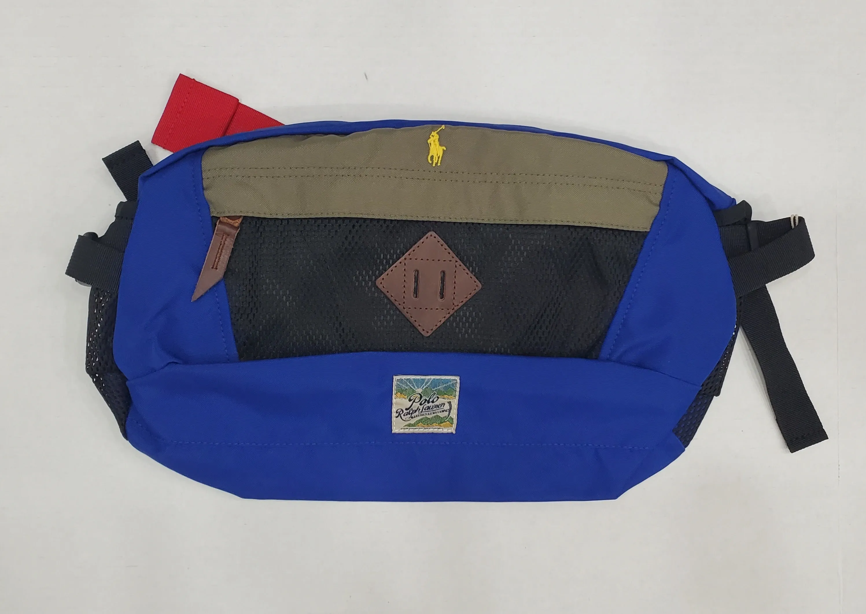 Nwt Polo Ralph Lauren Olive/ Royal Blue/Red Waist Pack