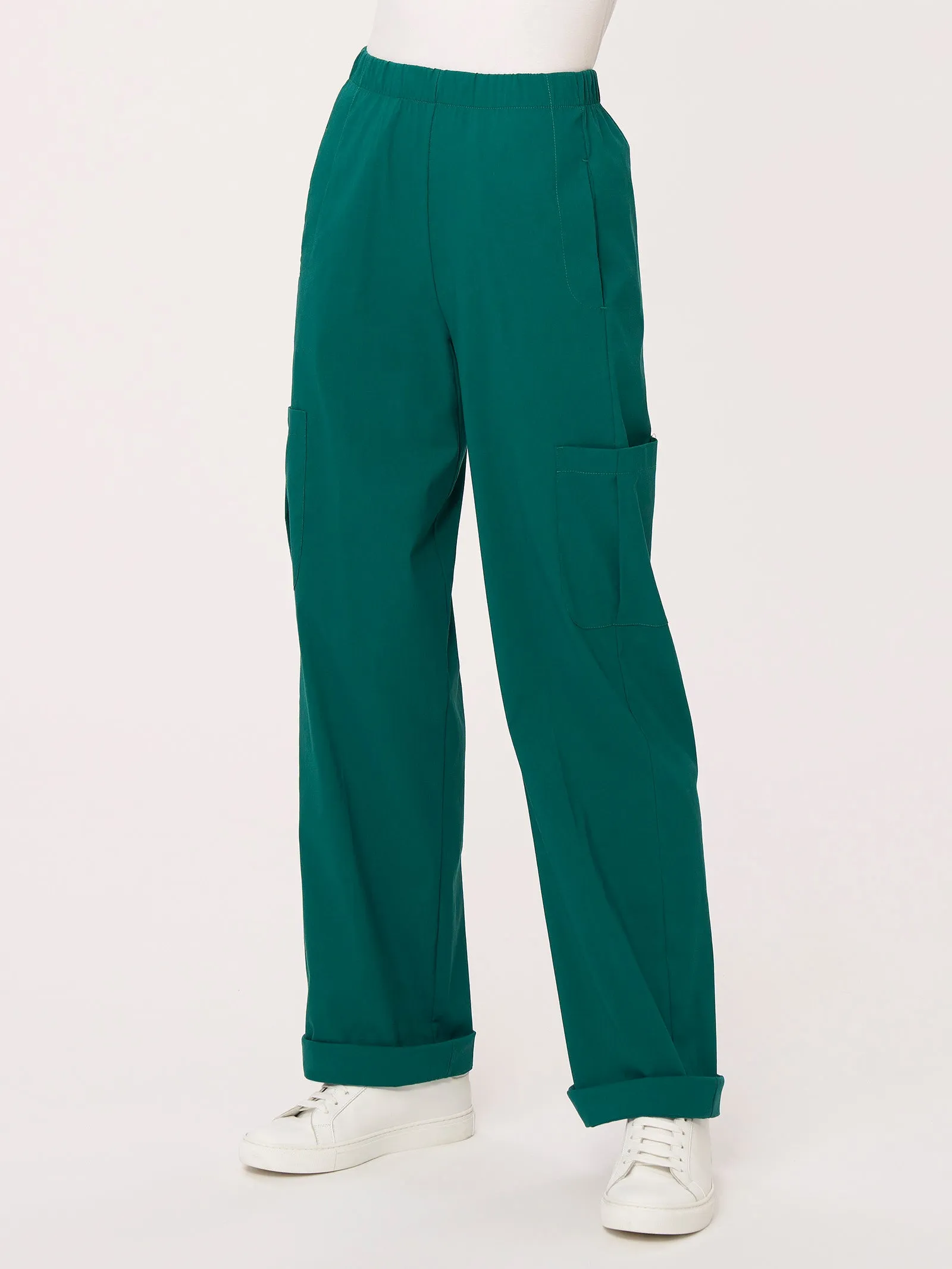 Pantalone ampio cargo in tessuto Super Fresh - Aventurine