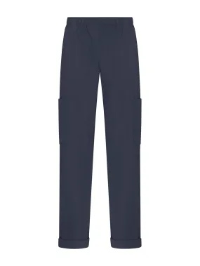 Pantalone ampio cargo in tessuto Super Fresh - Bleu