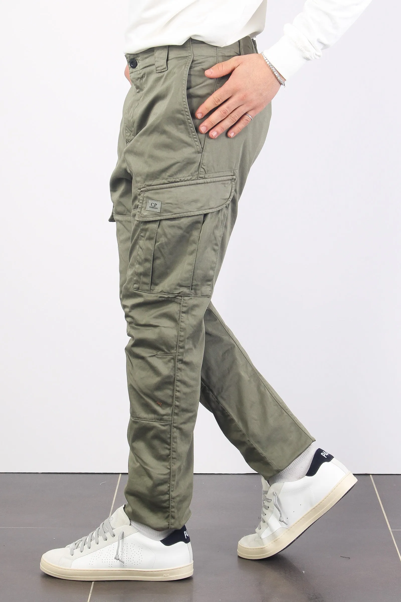 Pantalone Cargo Logo Agave Green