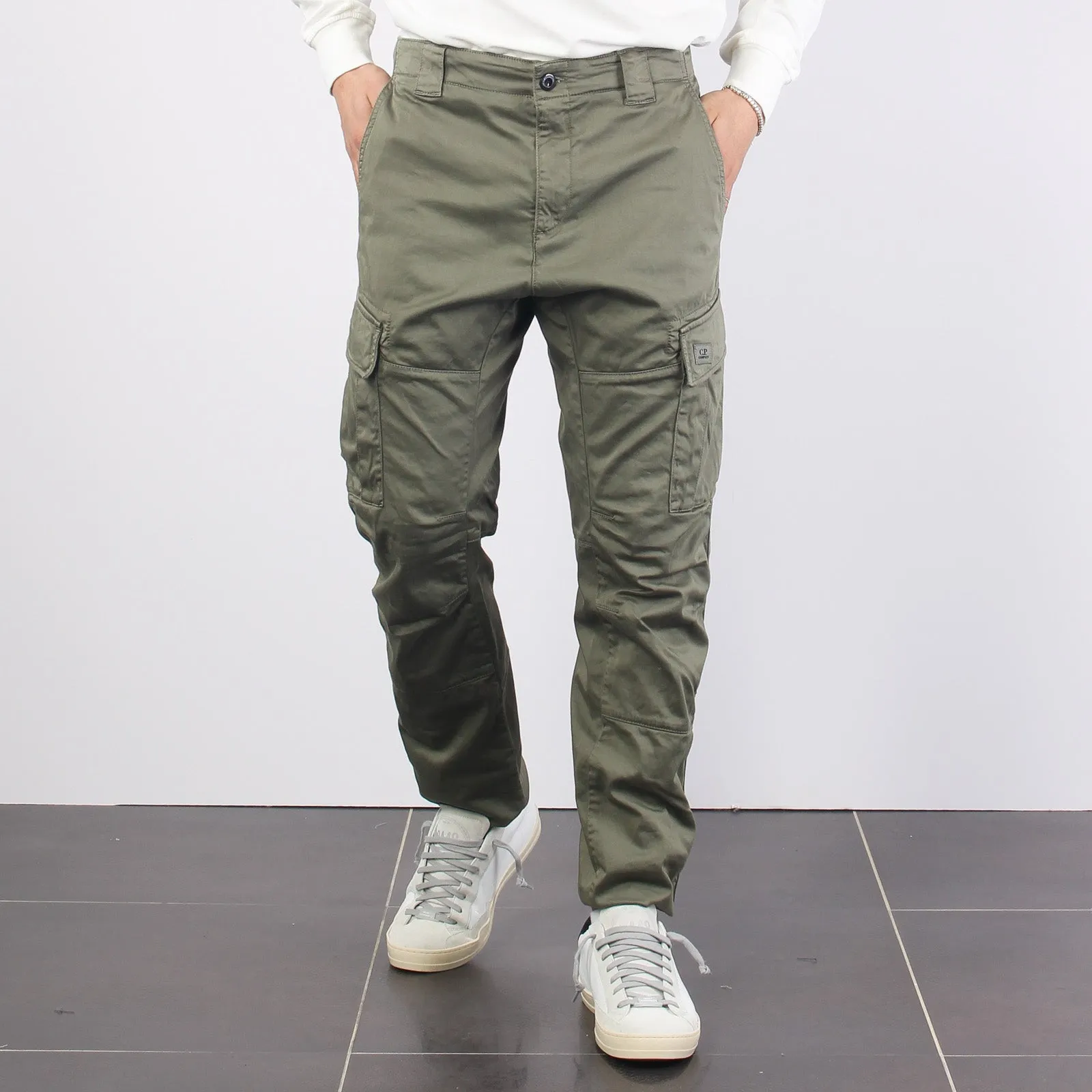 Pantalone Cargo Logo Agave Green