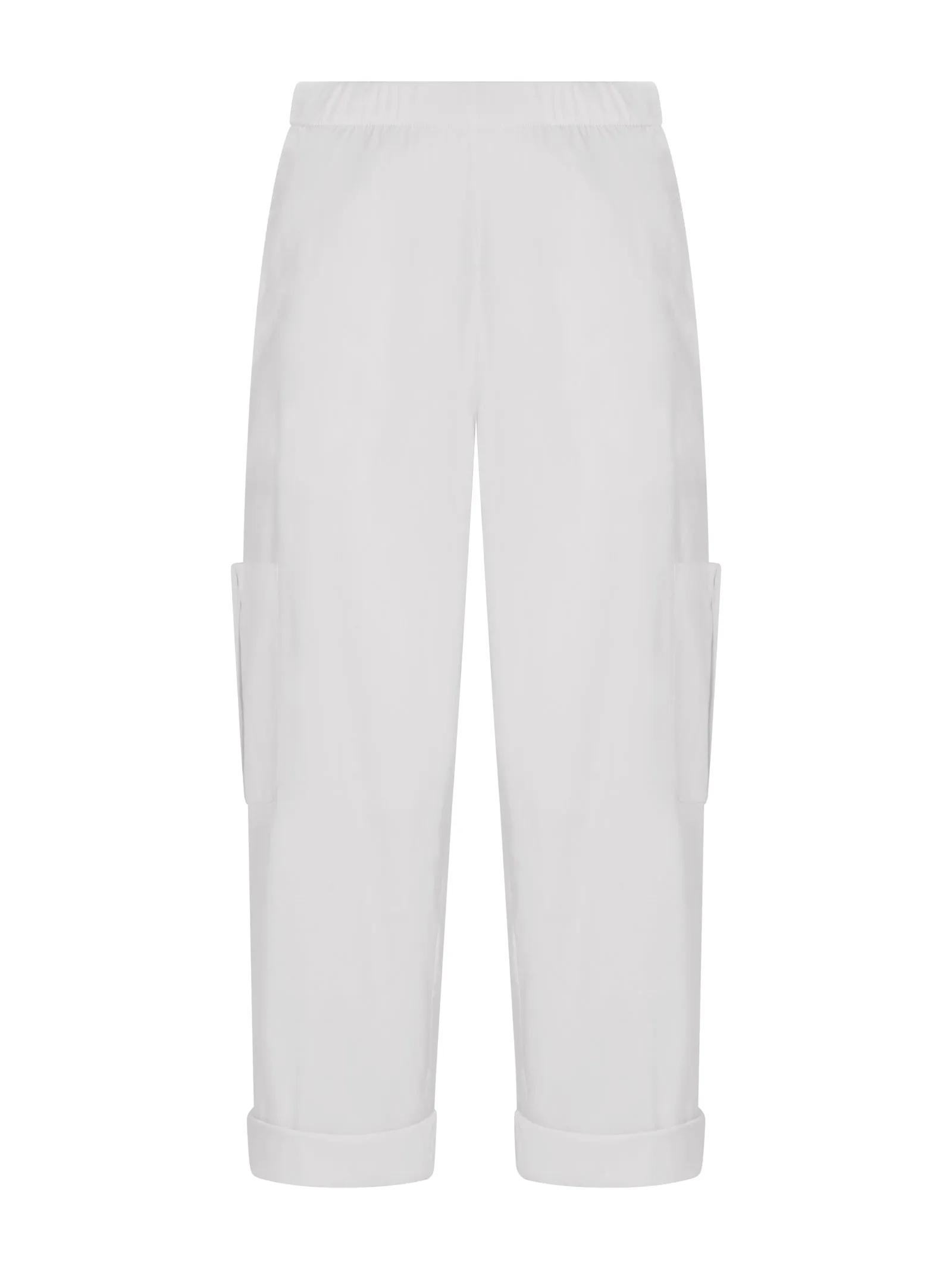 Pantalone pinocchietto cargo in Super Fresh - Bianco