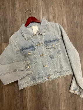 Pearl Obsessed Cropped Denim Jacket