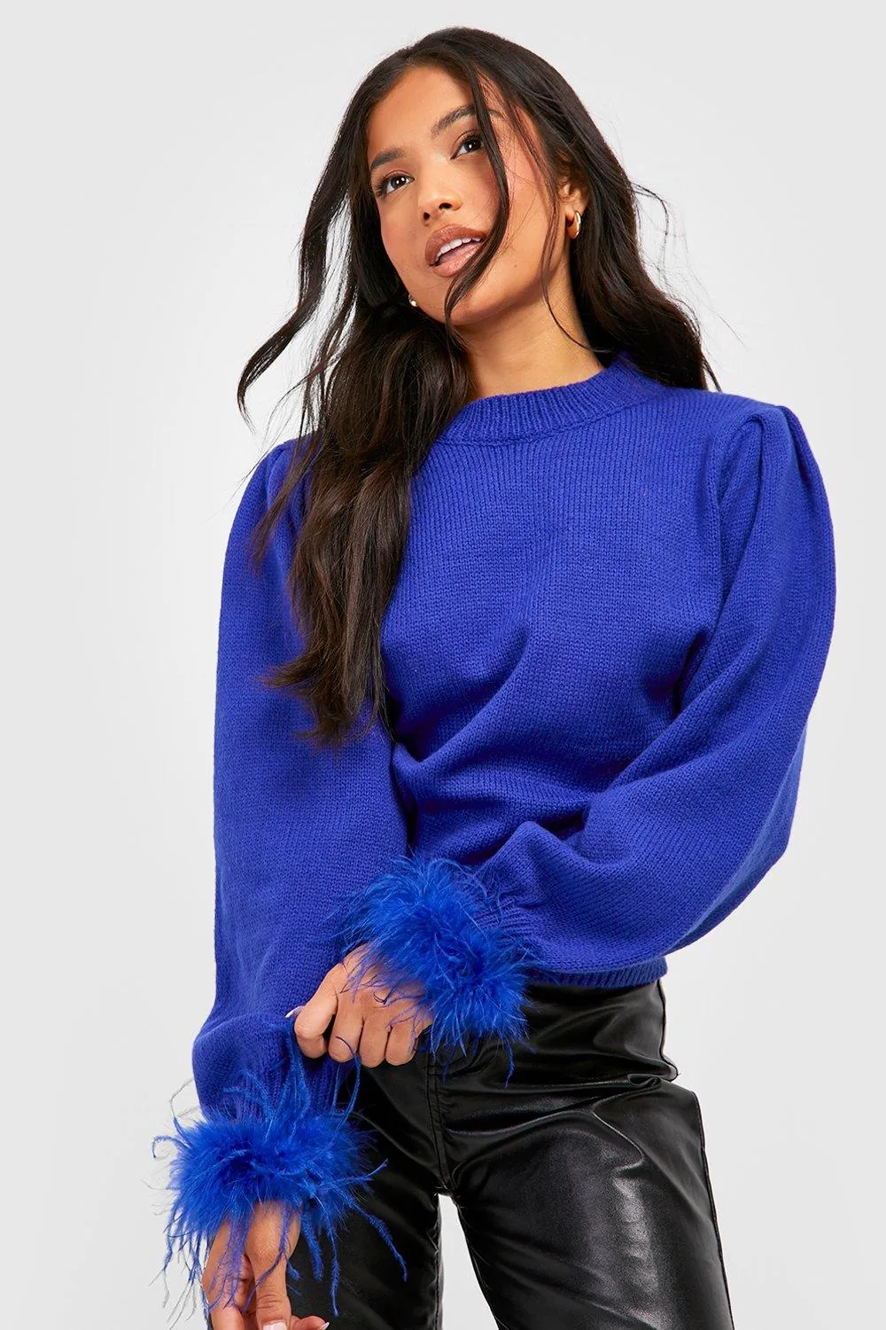 Petite Feather Cuff Sweater