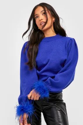 Petite Feather Cuff Sweater