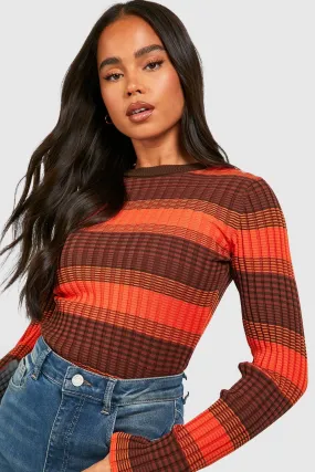 Petite Ombre Knit Crew Neck Sweater