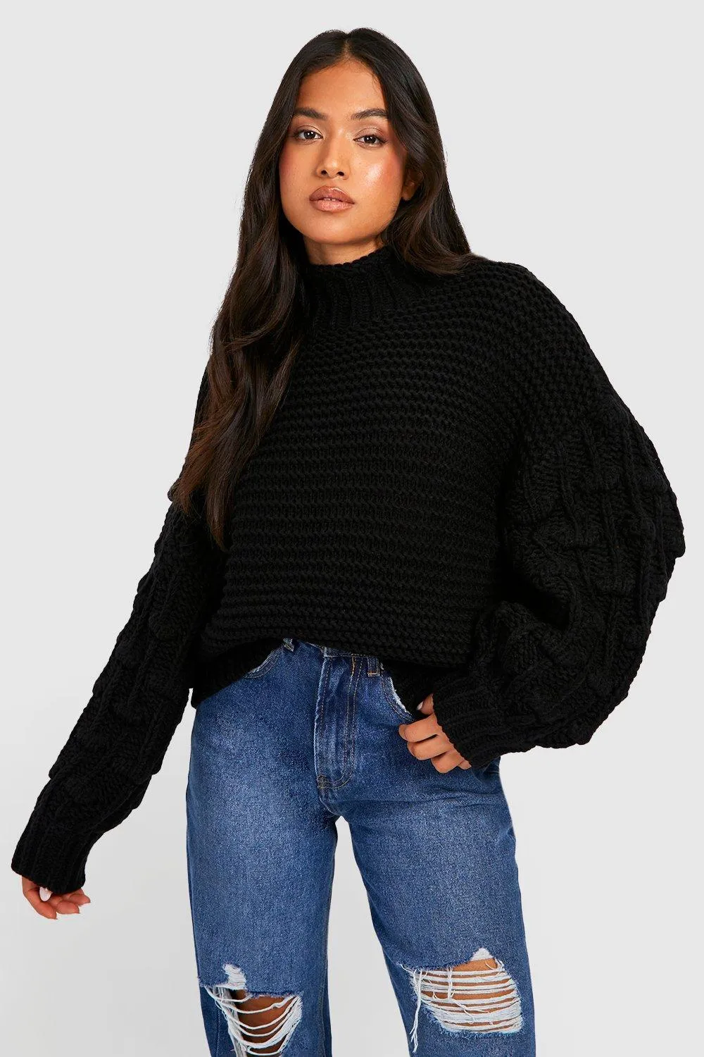 Petite Premium Chunky Knit Turtleneck Sweater