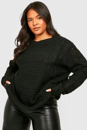 Plus Extra Chunky Cable Knit Sweater