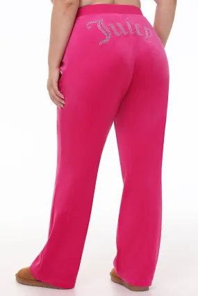 Plus-Size OG Big Bling Velour Track Pants