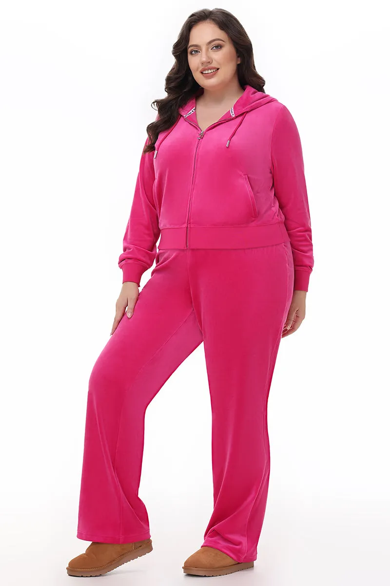 Plus-Size OG Big Bling Velour Track Pants