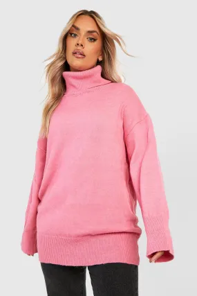 Plus Wide Sleeve Turtleneck Sweater