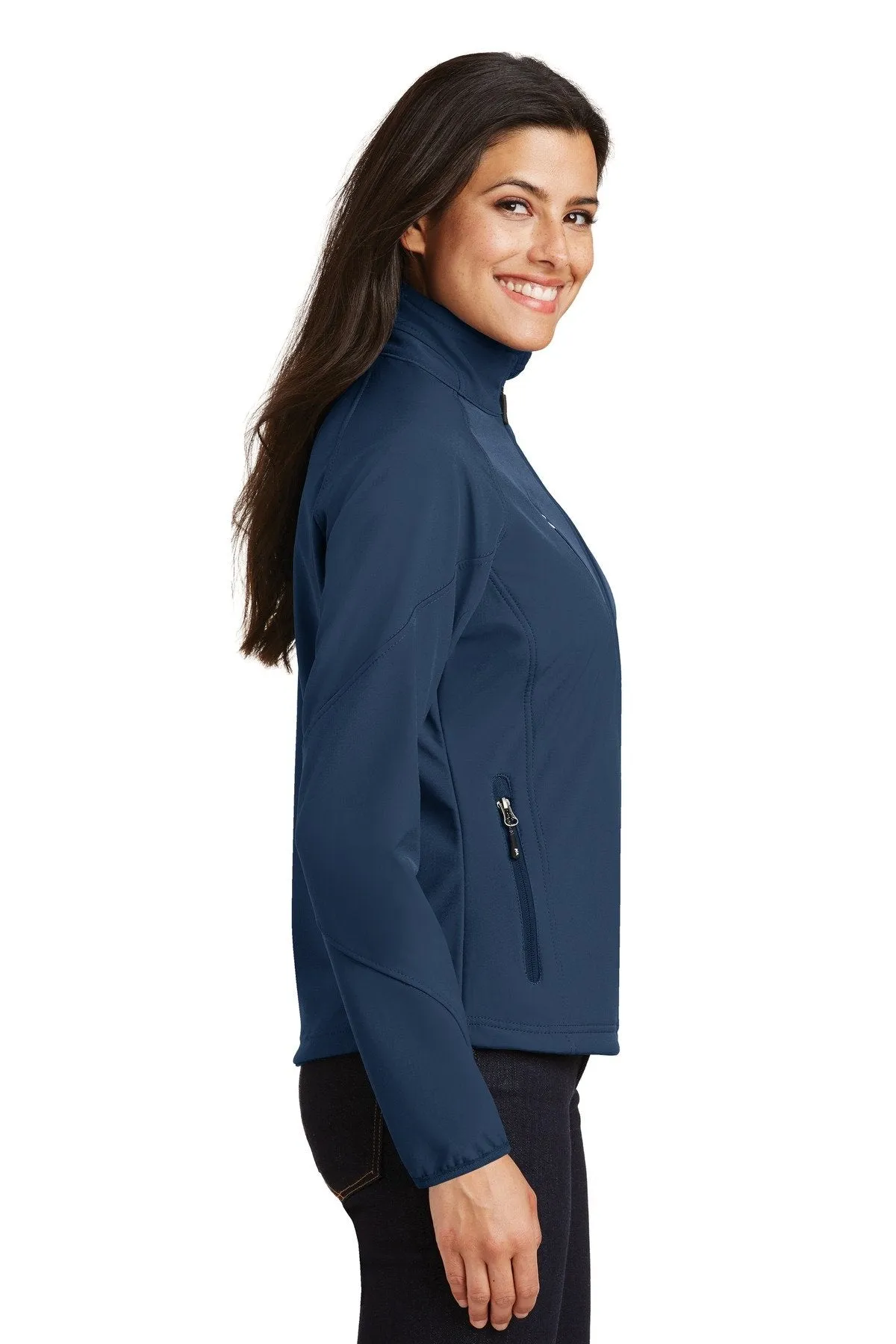 Port Authority Ladies Textured Soft Shell Jacket L705 Insignia Blue