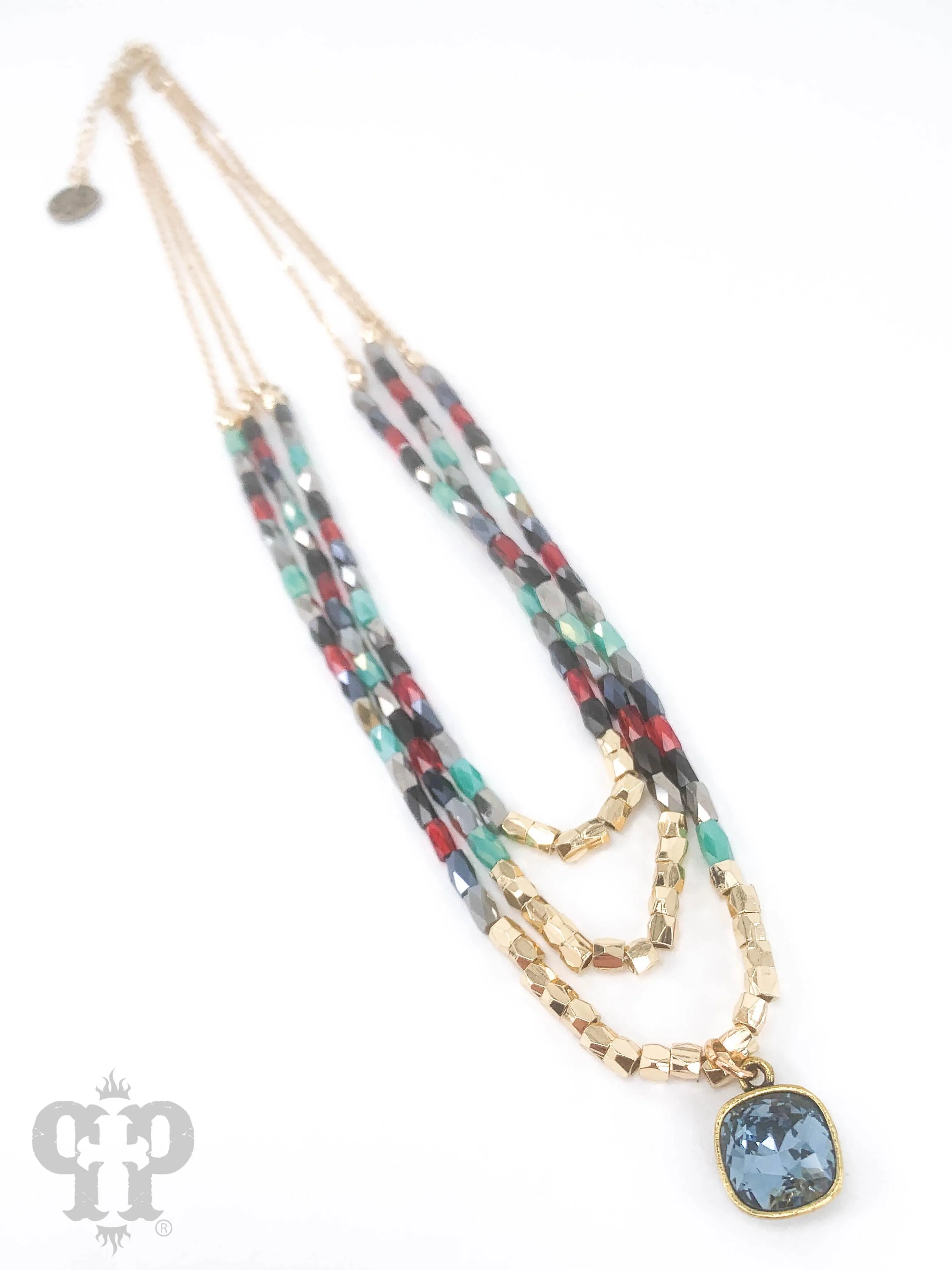 PP Elise Triple Layer Sapphire Multi Necklace