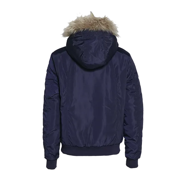 Puffer Jacket With Faux Fur Trim