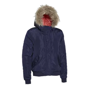 Puffer Jacket With Faux Fur Trim