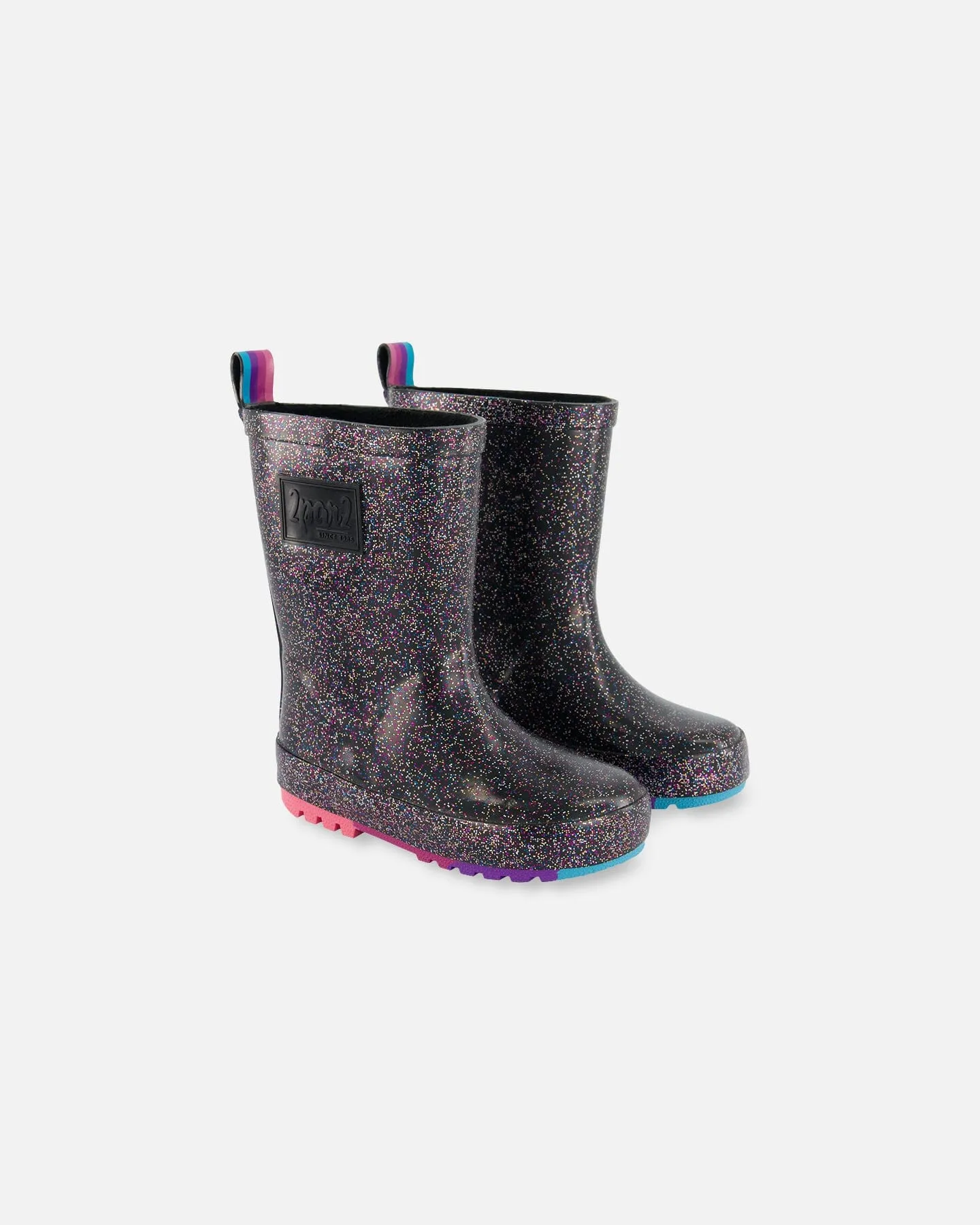 Rain Boots Glitter Black