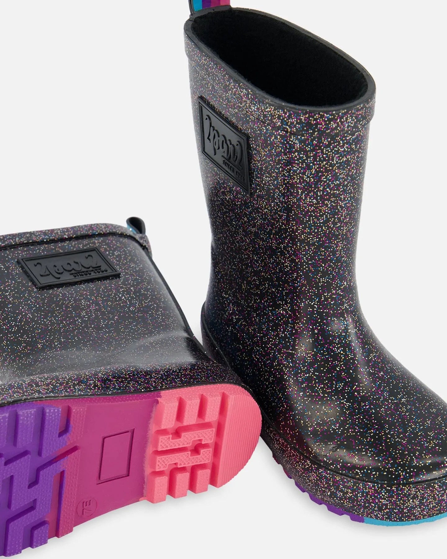 Rain Boots Glitter Black