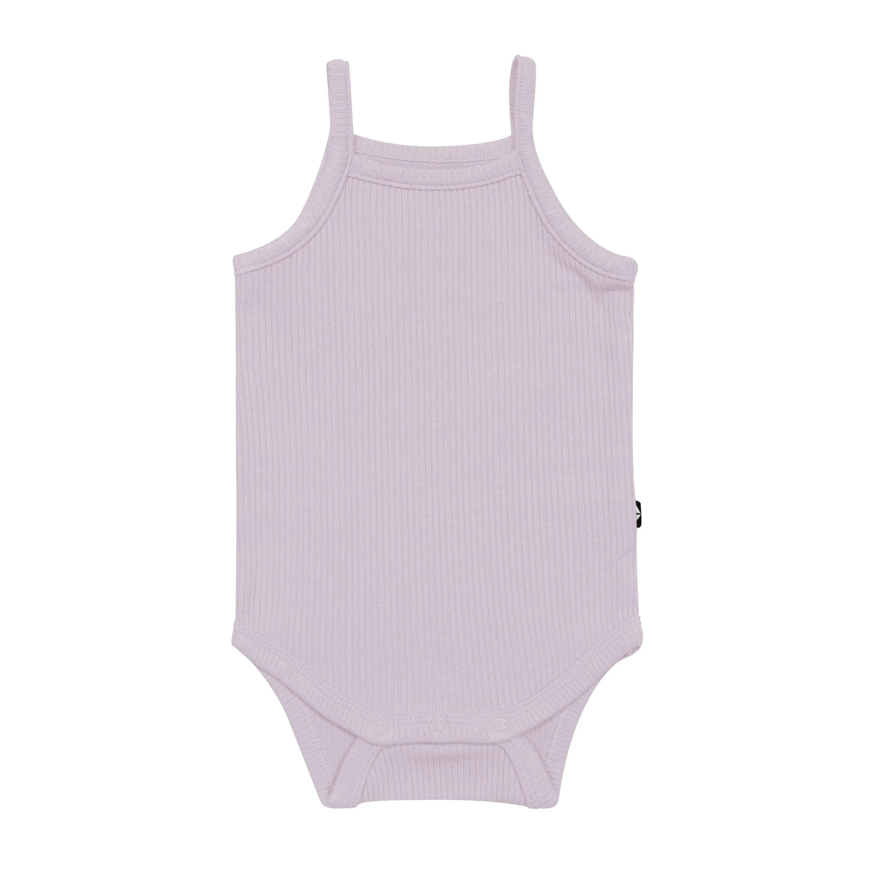 Ribbed Spaghetti Strap Bodysuit in Wisteria