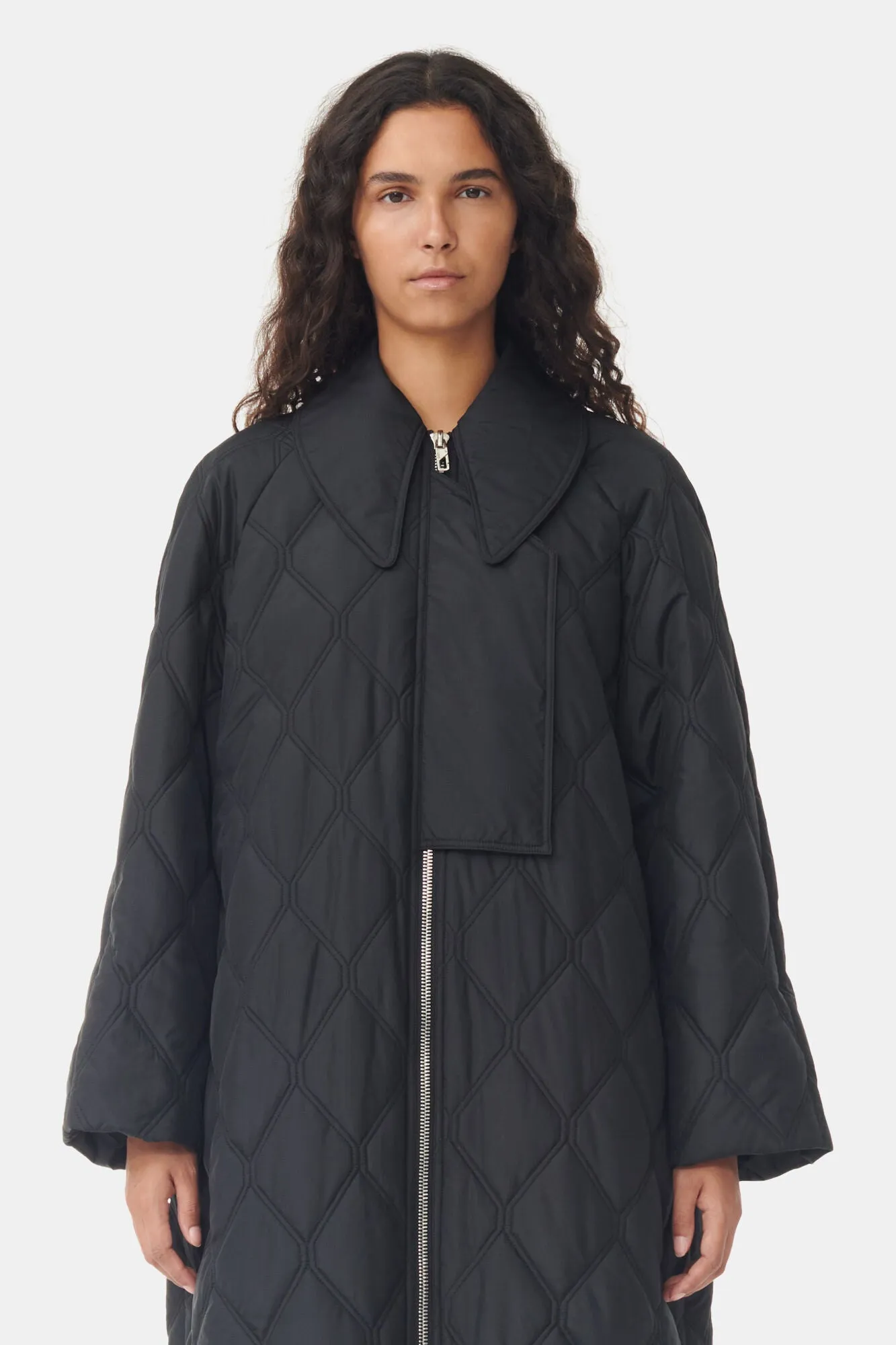 RIPSTOP QUILT COAT BLACK - GANNI