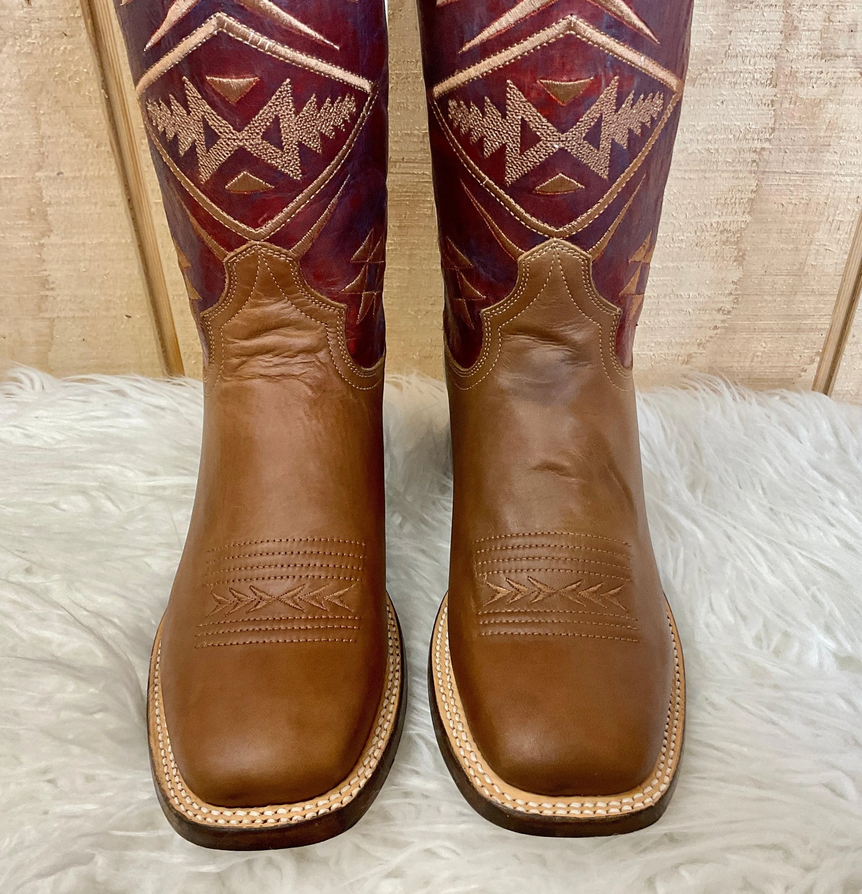 Roper Women's Ruby Tan Square Toe Cowgirl Boots 9201-8390