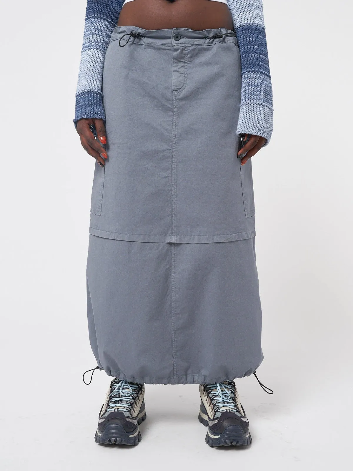 Ruby Stone Blue Maxi Tech Cargo Skirt