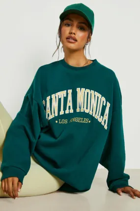 Santa Monica Slogan Oversized Sweater