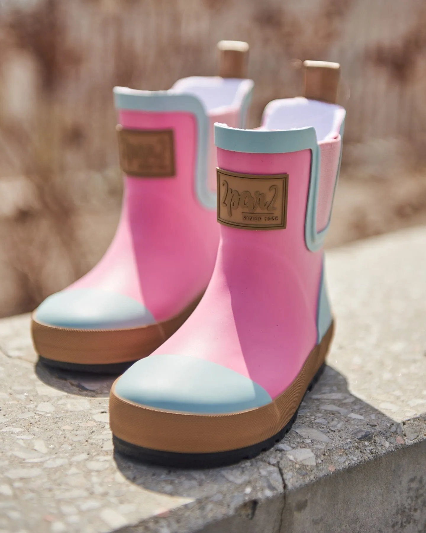 Short Rain Boots Pink