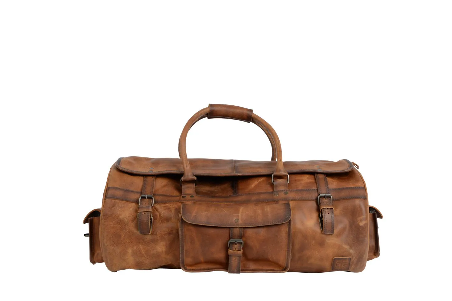 STS Ranchwear Mens Tucson Round Rich Tan Leather Duffel Bag