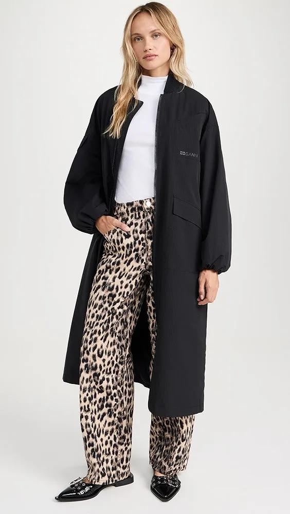 TECH SEERSUCKER OVERSIZED SHELL COAT - GANNI