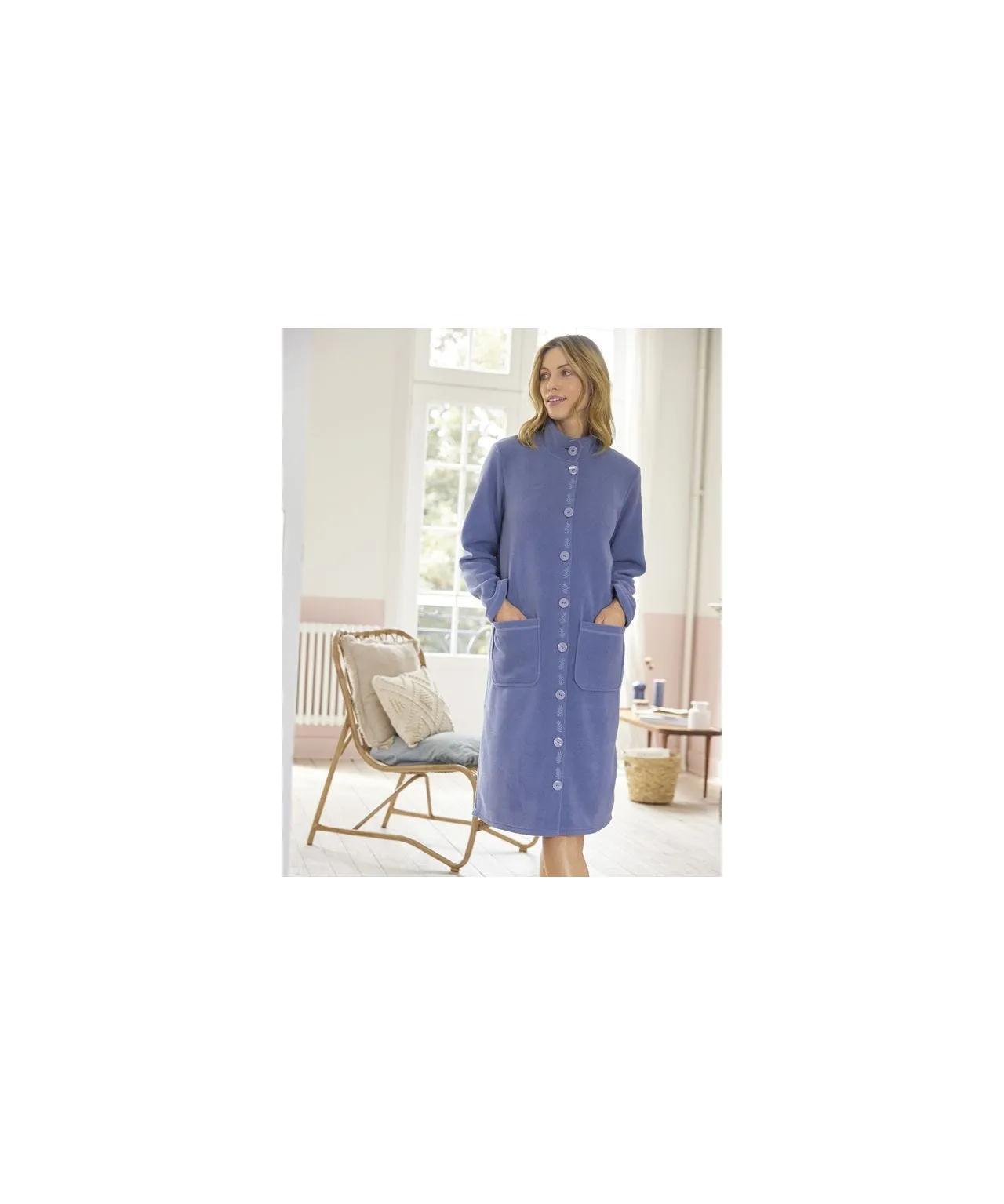 Thermolactyl Blue Fleece Dressing Gown