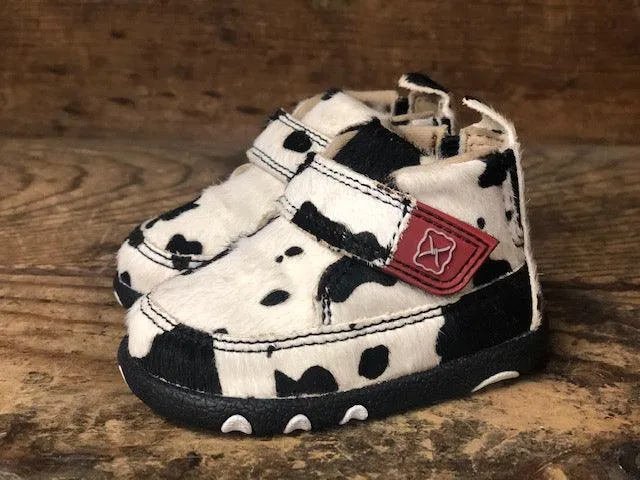 Twisted X Infant and Toddler Hair On Cow Print Chukka Driving Mocs ICA0013