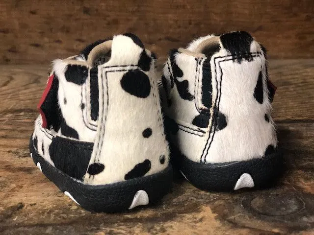 Twisted X Infant and Toddler Hair On Cow Print Chukka Driving Mocs ICA0013