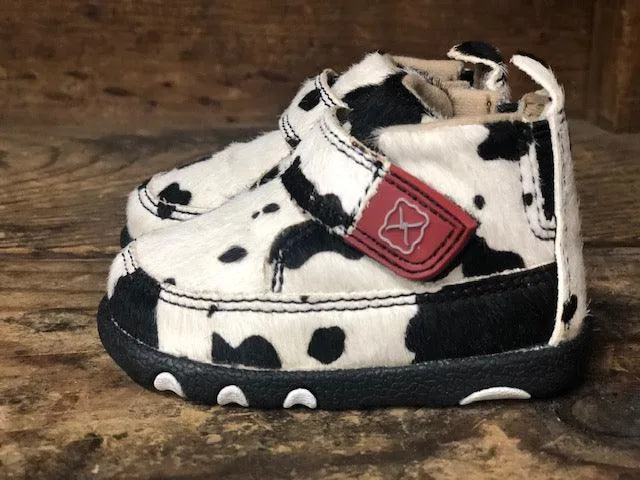 Twisted X Infant and Toddler Hair On Cow Print Chukka Driving Mocs ICA0013