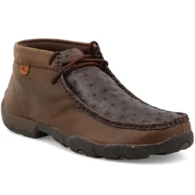 Twisted X Men's Chukka Driving Moc Brown & Brown Ostrich