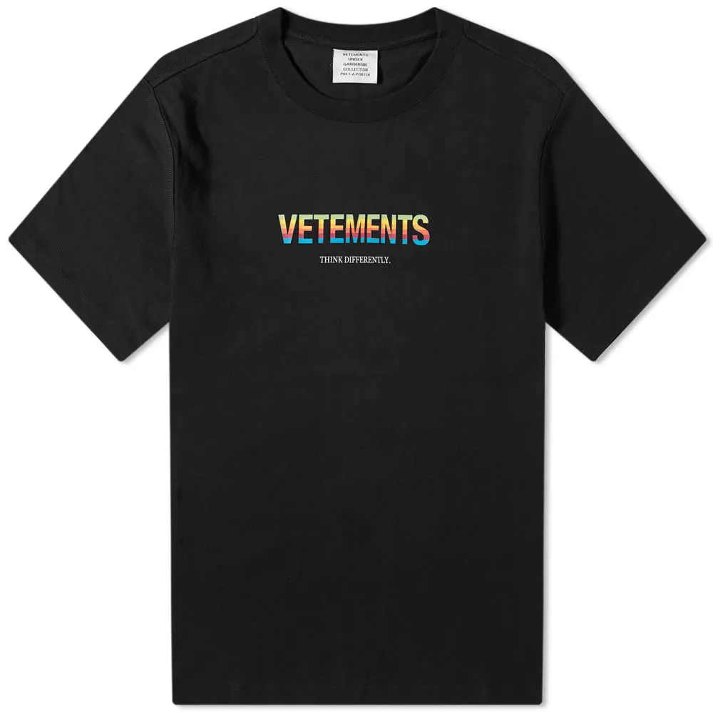 VETEMENTS Think Differently Logo T-ShirtBlack