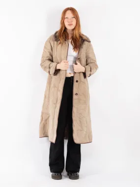 Vintage 80's Women Sheepskin Coat in Beige