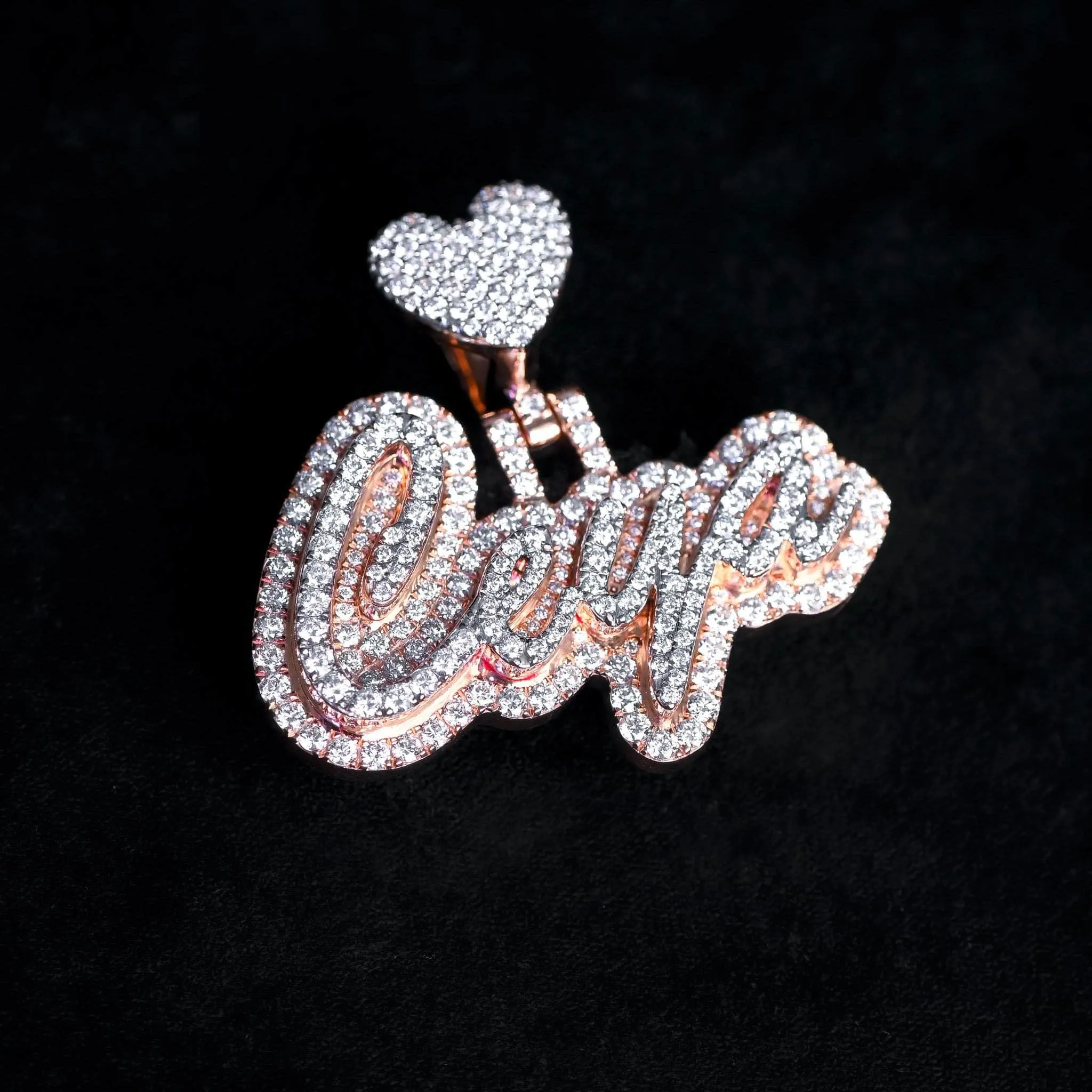 Women's Custom Cursive Name Pendant (2-Layer)