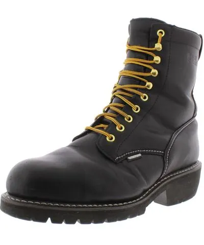 Work America Mens Leather Logger Work Boots